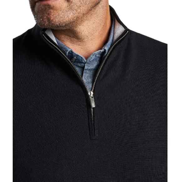 Peter Millar Men's Black Whitaker Quarter-Zip Jumper XL - Picture 12 of 13